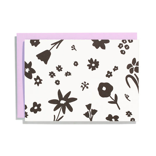 BW Floral Pattern Letterpress Card Box Set