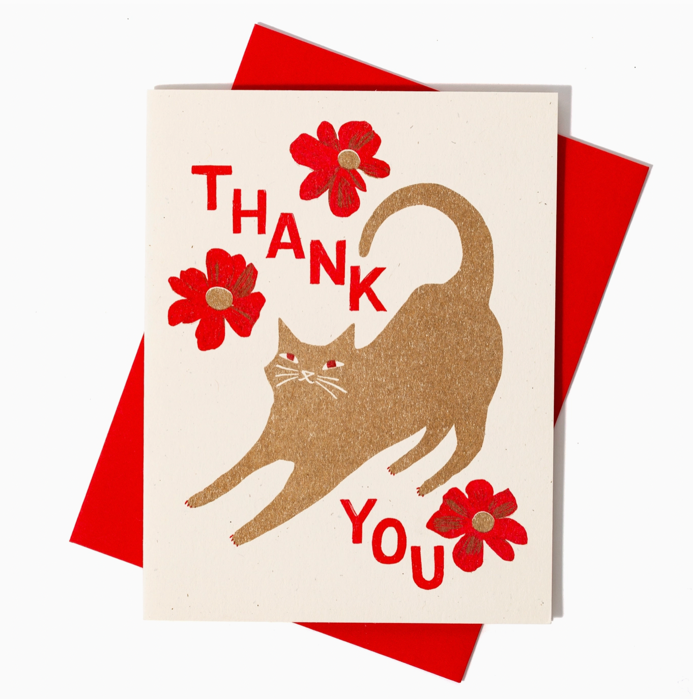 Thank You Stretching Cat Card