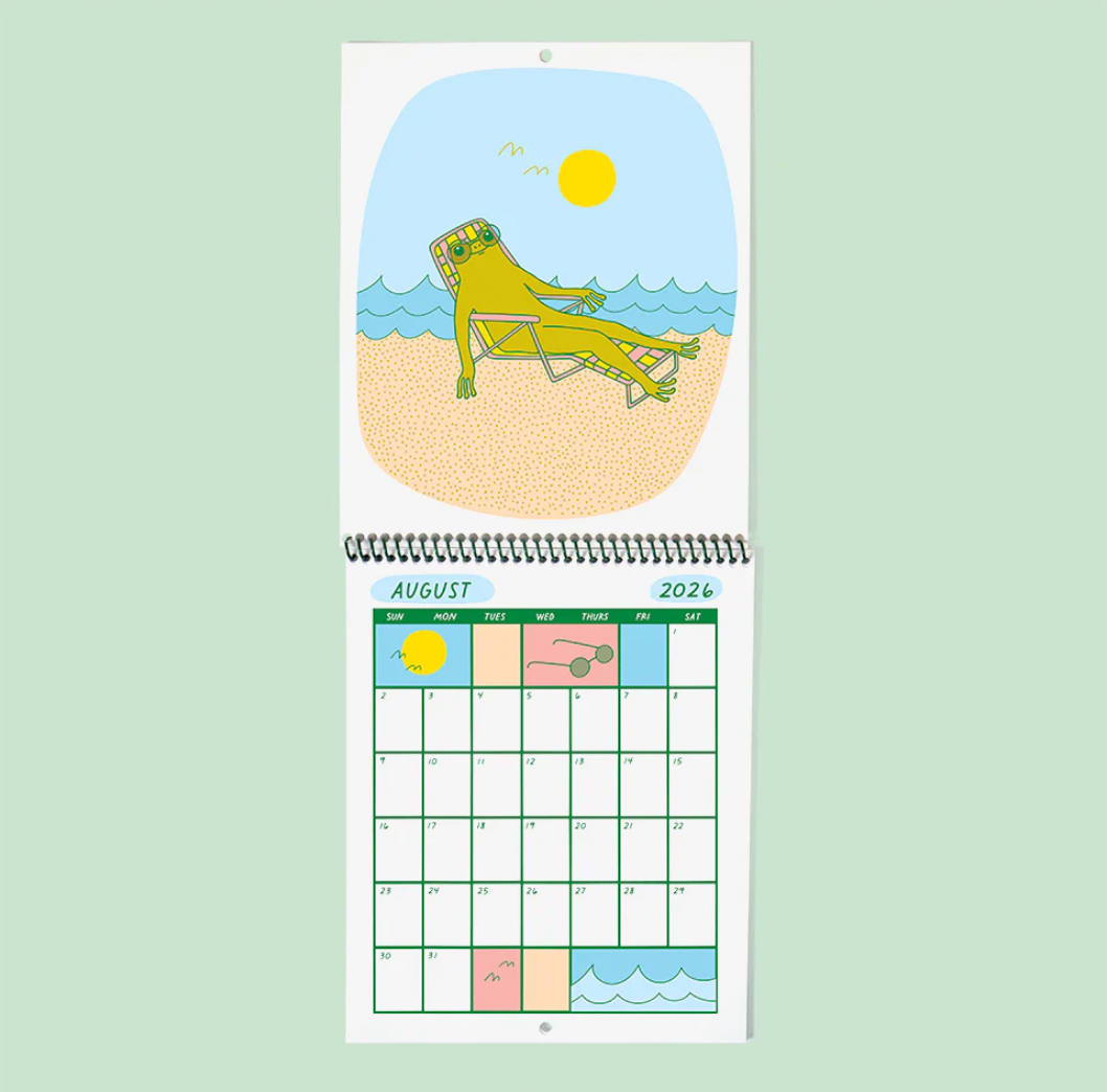 Froggy of the Month 2026 Calendar