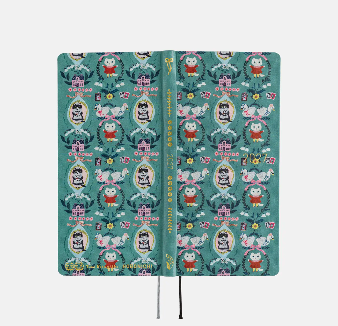 2027 Planner: Yumi Kitagishi White Cat Wallpaper Weeks