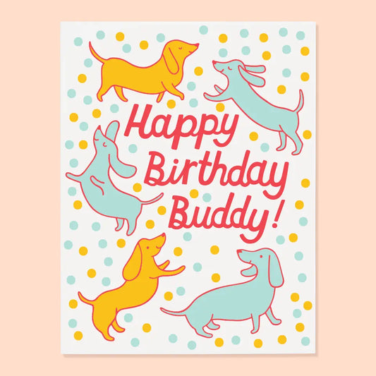 Birthday Buddy Dachsunds Card