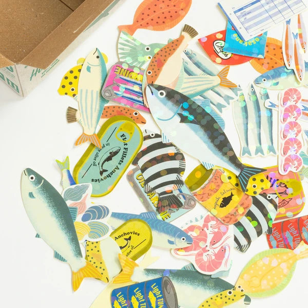 Mini box of stickers: Fish Supplies
