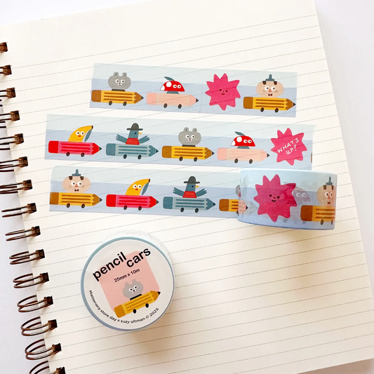 Stationery Store Day: Pencil Cars Wide Washi Tape