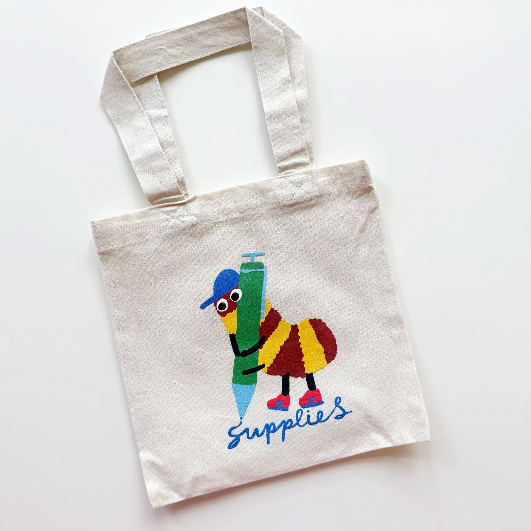 Scribble Bug Mini Canvas Tote