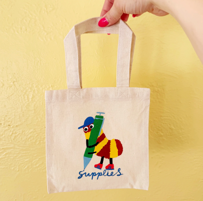 Scribble Bug Mini Canvas Tote