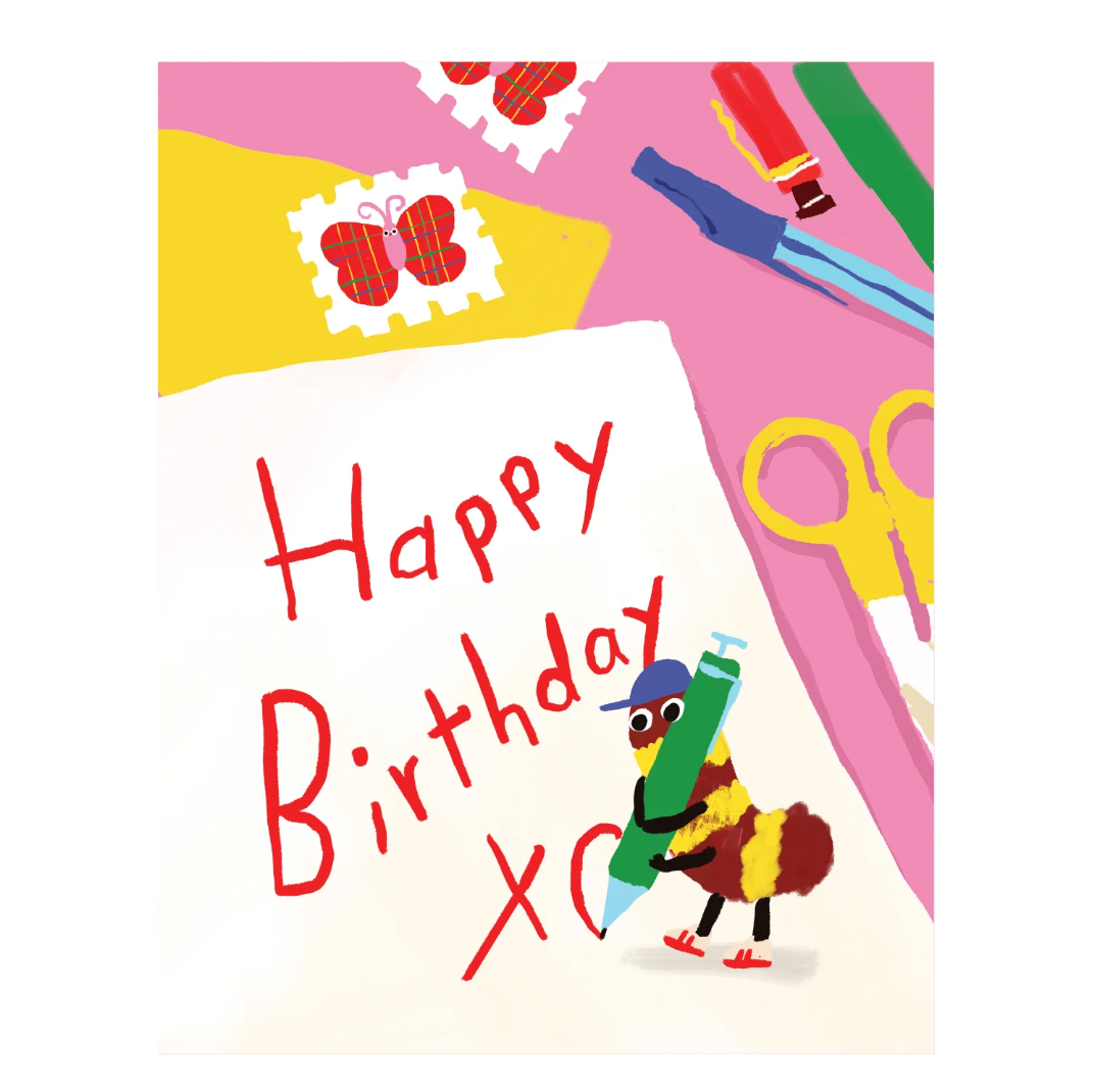 Scribble Bug Birthday Card