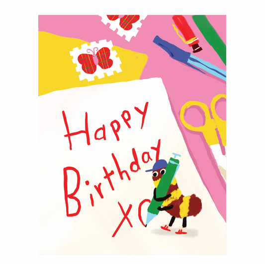 Scribble Bug Birthday Card