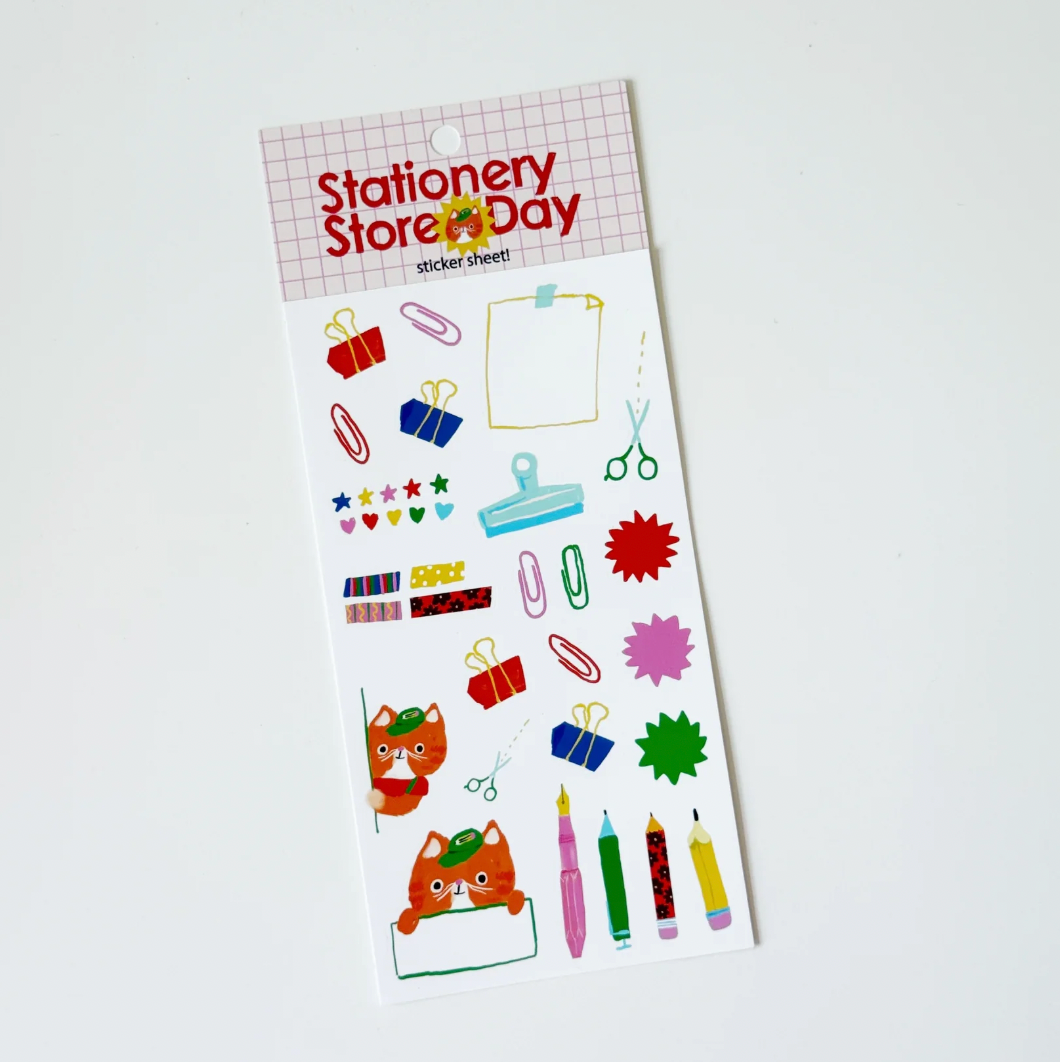 Cat Cashier Sticker Sheet