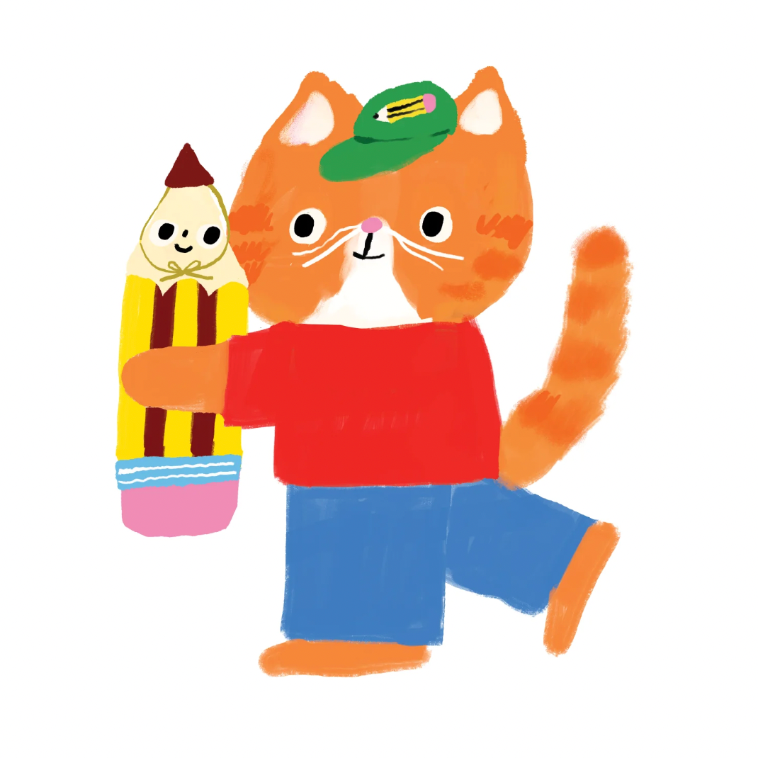Cat and Pencil Besties Vinyl Sticker