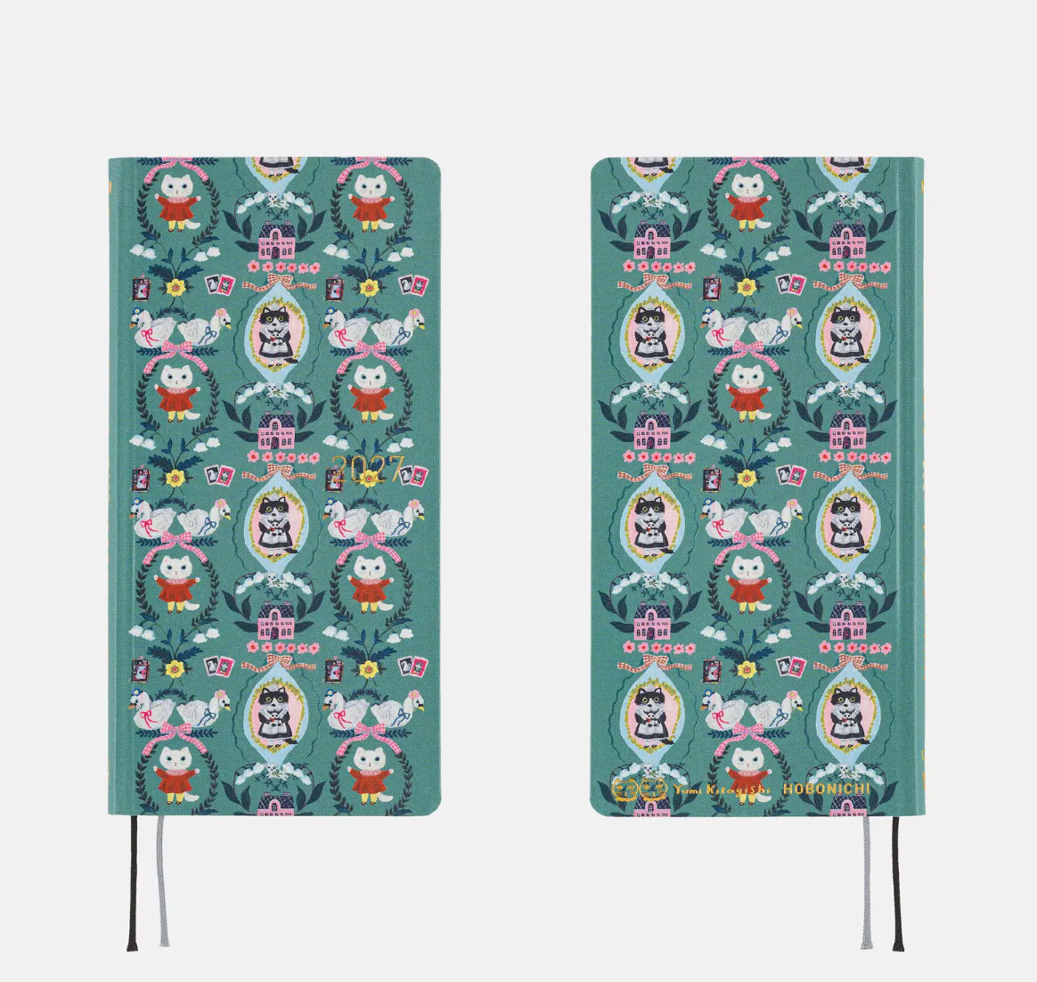 2027 Planner: Yumi Kitagishi White Cat Wallpaper Weeks