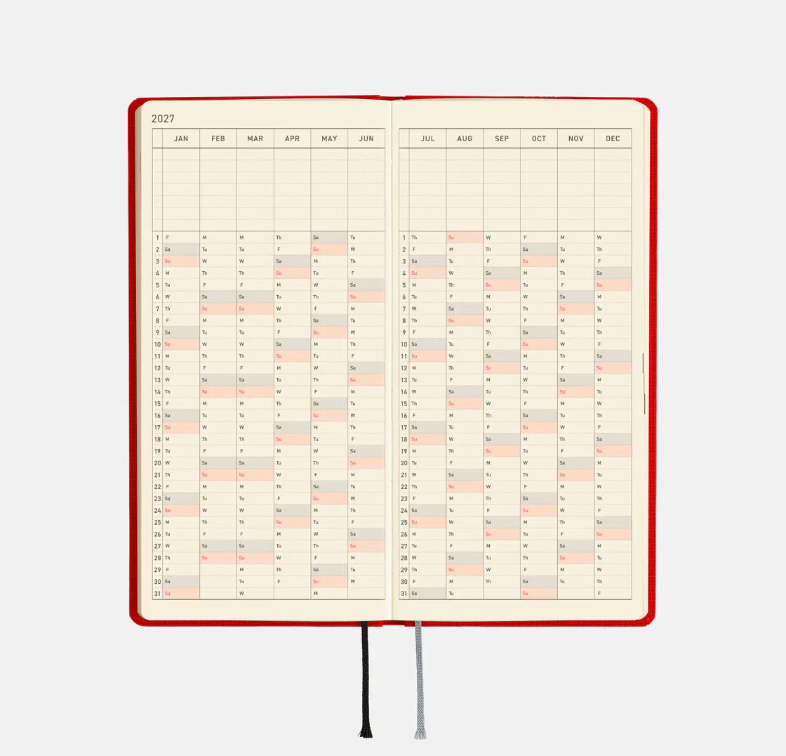 2027 Planner: Poppy Red Colors Weeks MEGA