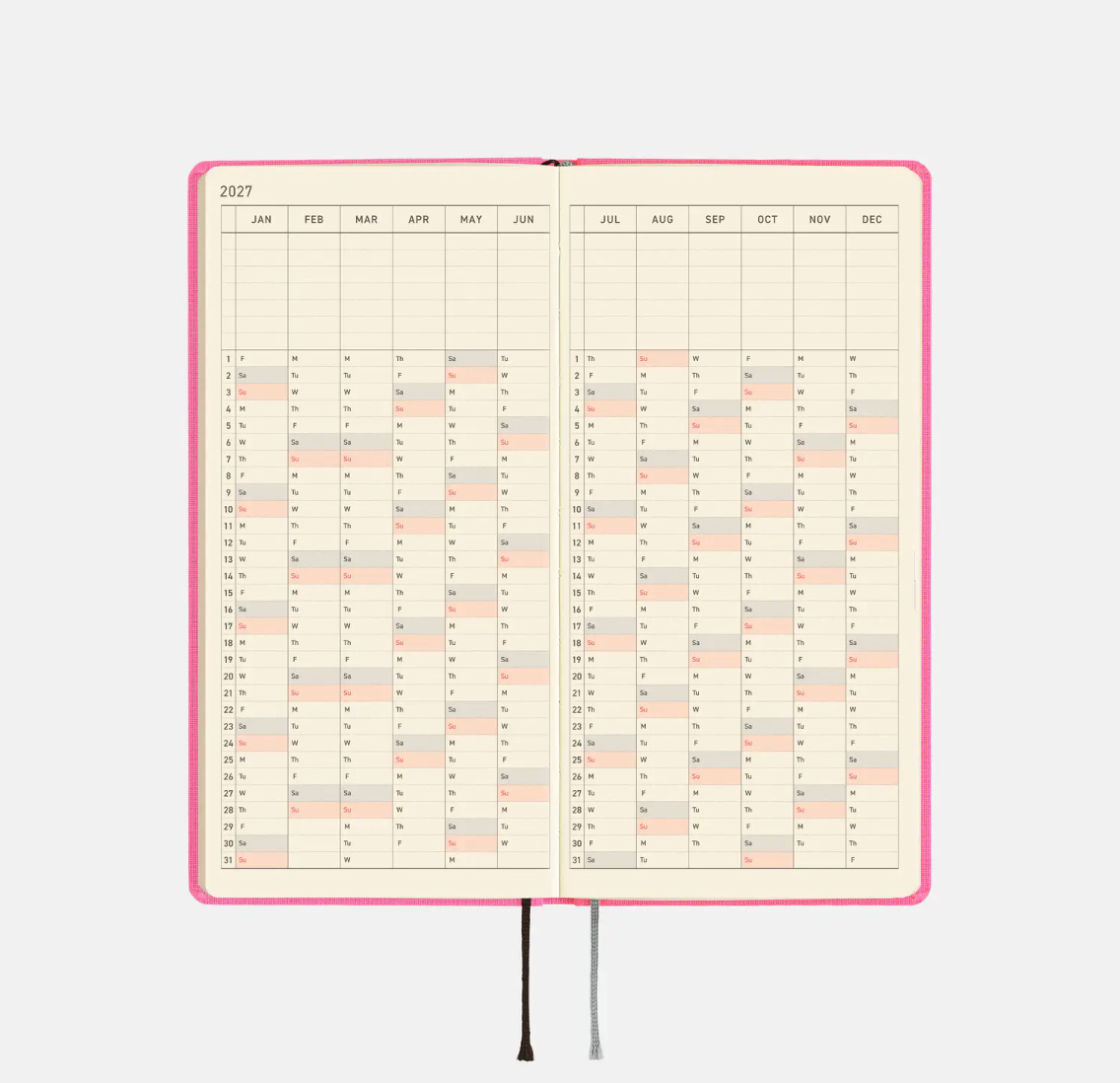 2027 Planner: Sapphire Pink Colors Weeks MEGA