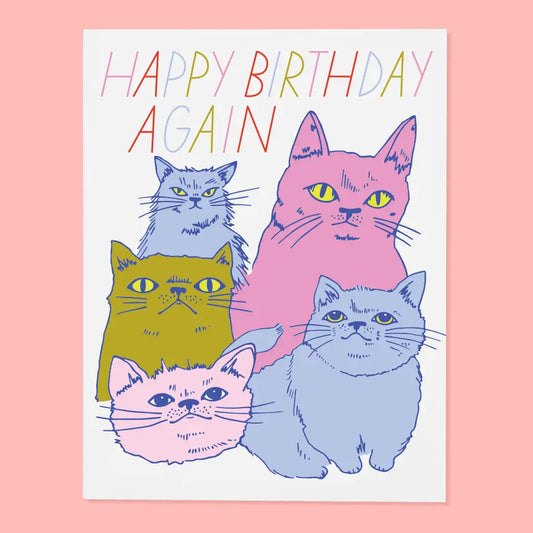 Cats Again Birthday Card