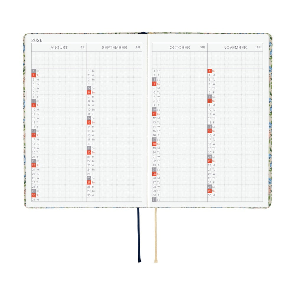 Hobonichi Techo 2026 HON A6: Liberty Fabrics' Sasha Kiora
