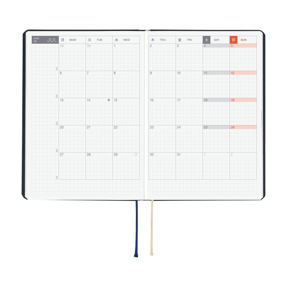 Hobonichi Techo 2026 HON A6: Navy Slash