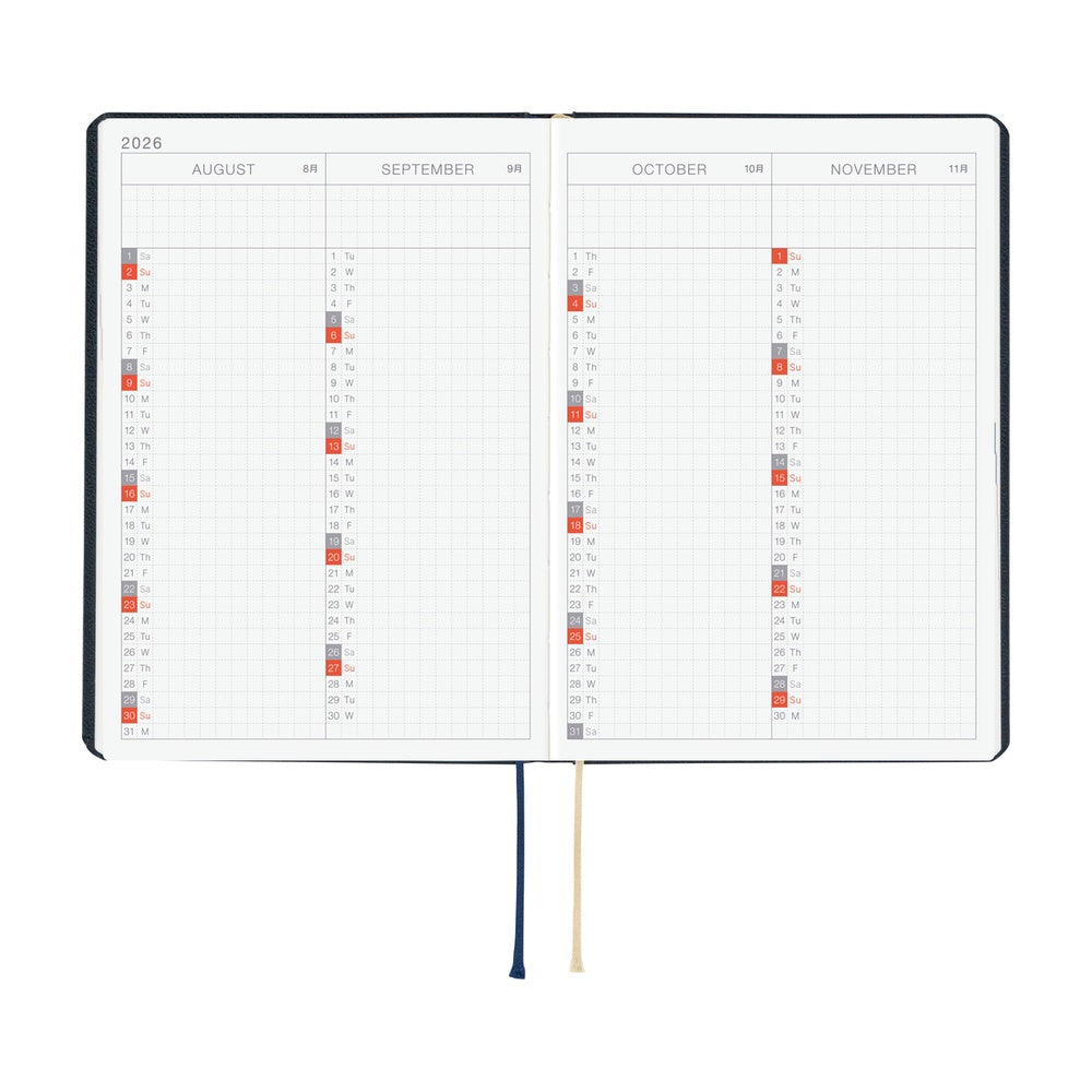 Hobonichi Techo 2026 HON A6: Navy Slash