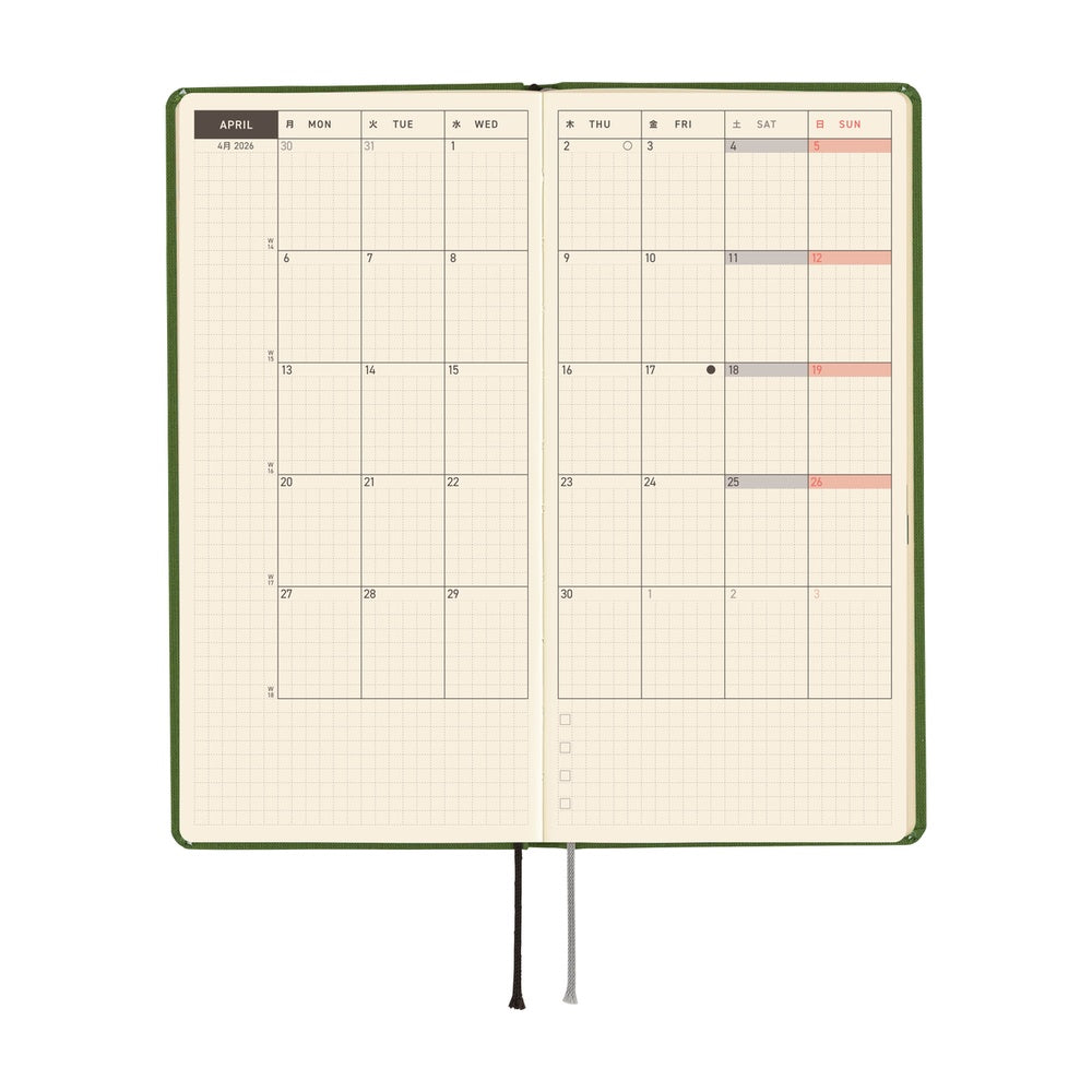 Hobonichi Techo 2026 Weeks MEGA: Antique Green